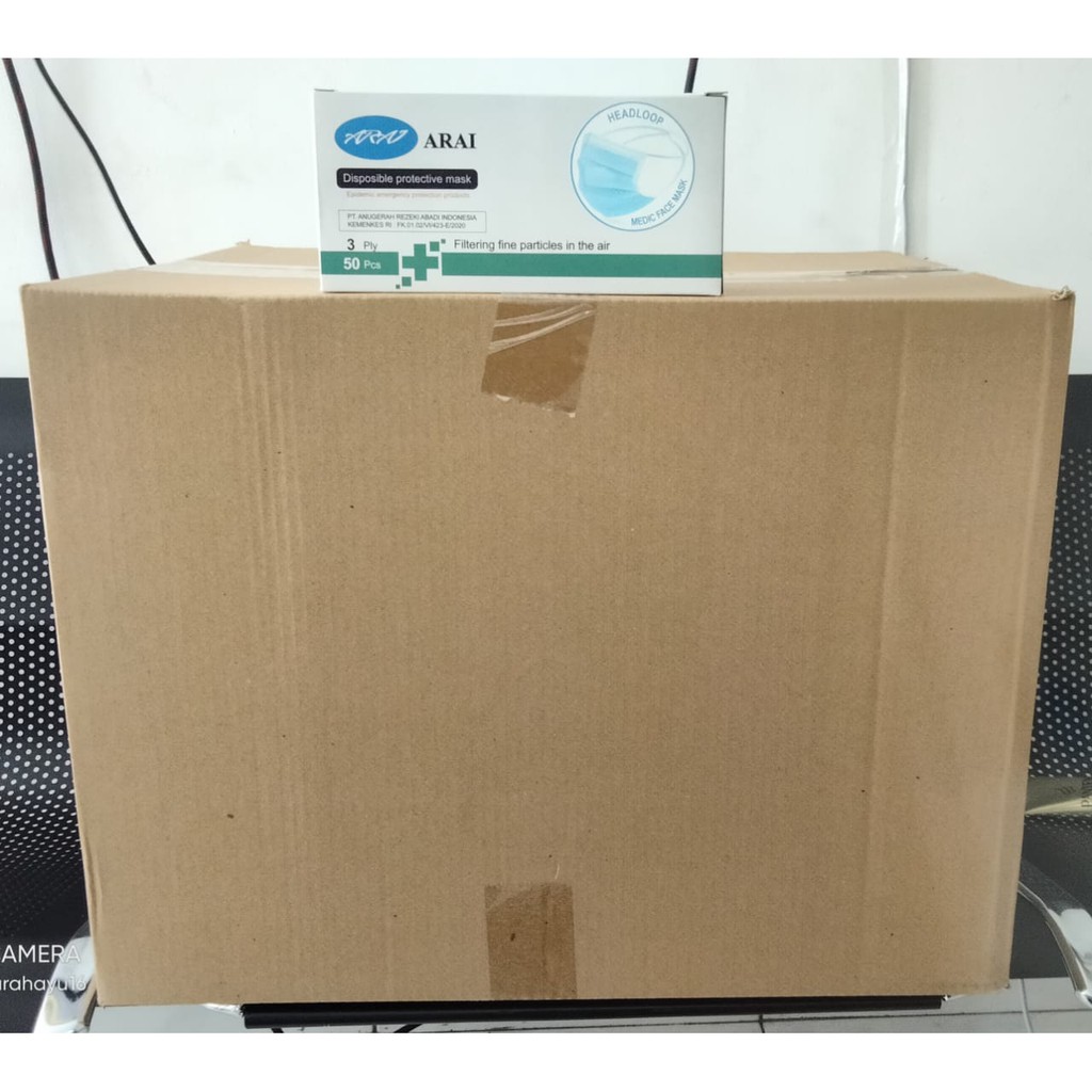 MASKER HIJAB MEDIS ARAI 3PLY DISPOSIBLE SURGICAL MASK 1KARTON
