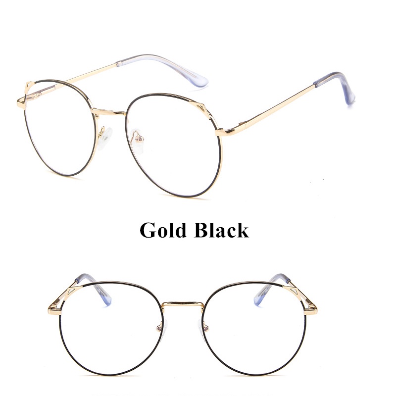 New Metal Anti Radiation Eyeglasses Cute Cat Eye Women Replaceable Lenses