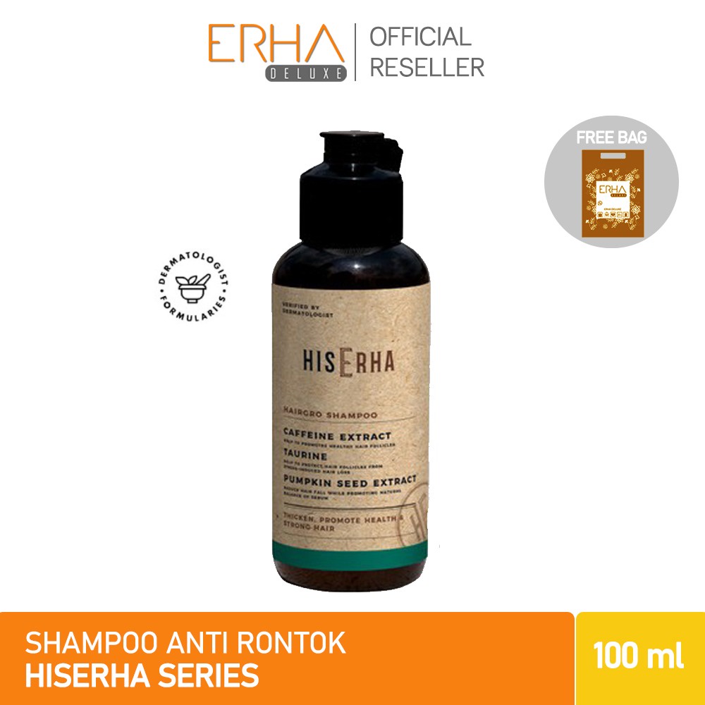 HIS ERHA Shampoo Pria - Hairgrow Shampo Penumbuh Rambut &amp; Anti Rontok 100 ml