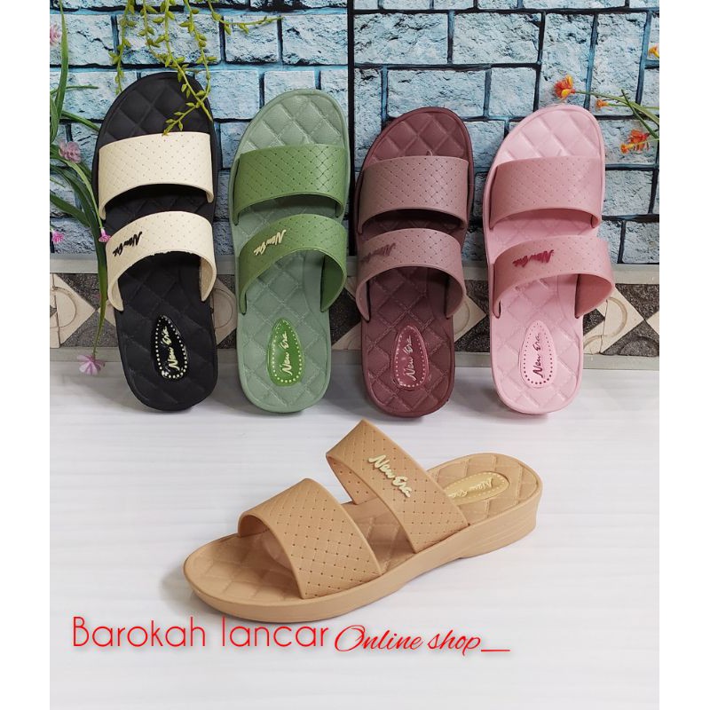 SANDAL KARET WANITA SLOP NEW ERA LB 1517 SIZE 37-41