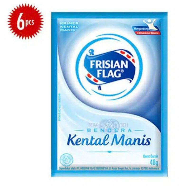 

FRISIAN FLAG Susu Sachet 6 x 40gr/pack | Susu SKM