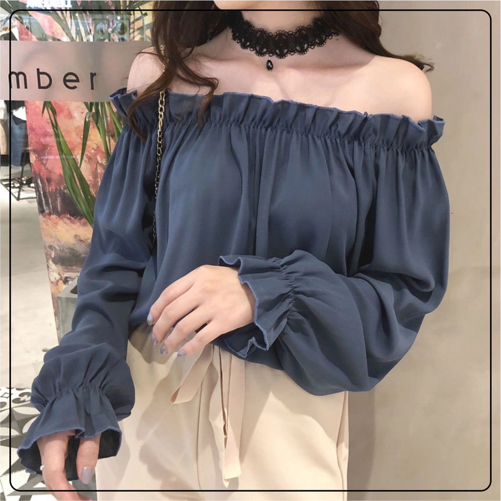 Sabrina ANDANA | Baju Sabrina Wanita Blouse|Baju Sabrina Jumbo Atasan Big Size|Baju Sabrina Korean S