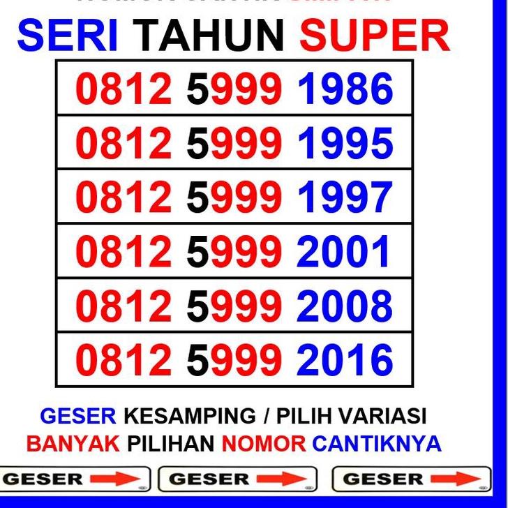 nomor cantik simpati seri tahun super Nomer kartu perdana telkomsel murah no AS best rapih 1991 1992