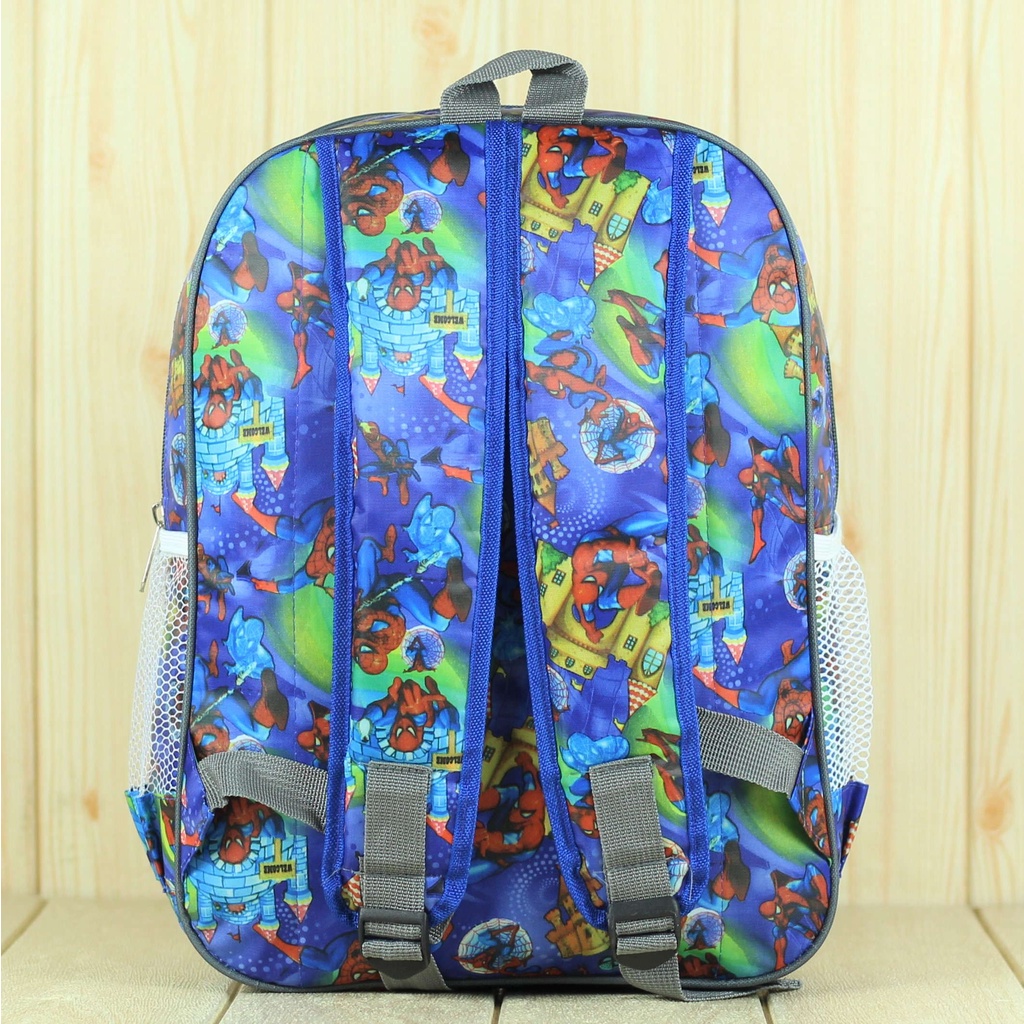 Tas Sekolah Anak Laki Laki TK Lampu Spiderman Biru SD PAUD Karakter Murah Gambar Kartun Karakter Terbaru Lucu Premium SMP Mini Murah BT-21 Motif Karakter Berkualitas