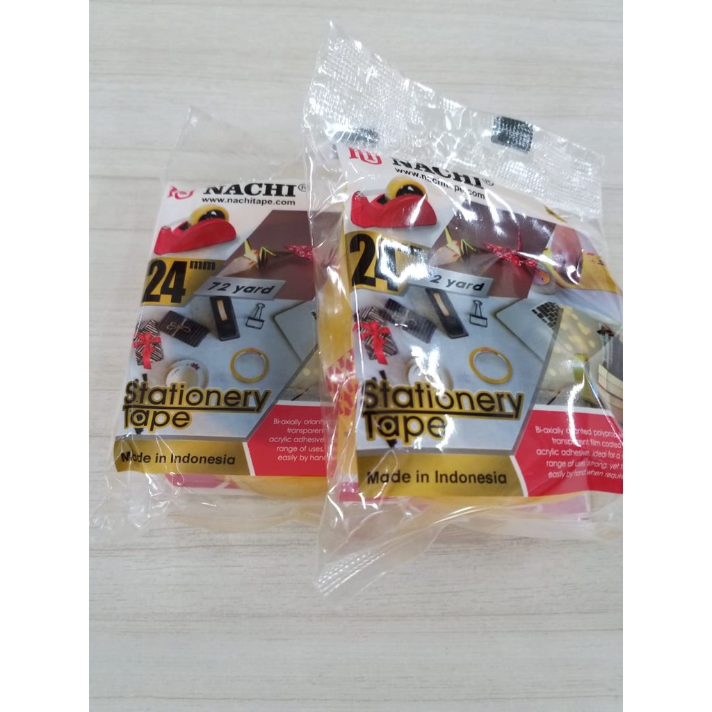 

Selotip Isolasi Stationery tape Bening Merk NACHI 24 mm x 72 Y 10024172