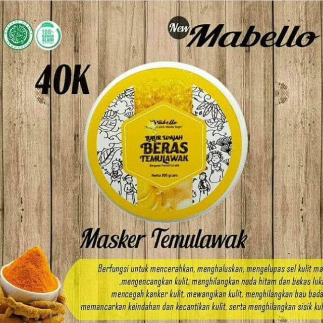 Masker Temulawak Mabello Indonesia