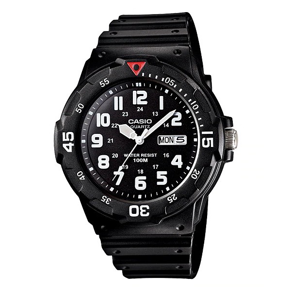 Casio Original MRW-200H Jam Tangan Pria - Analog - Karet - Hitam
