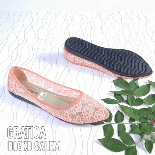 BORNEO - SEPATU B05KB FLATSHOES GRATICA   BRUKAT HITAM-SALEM