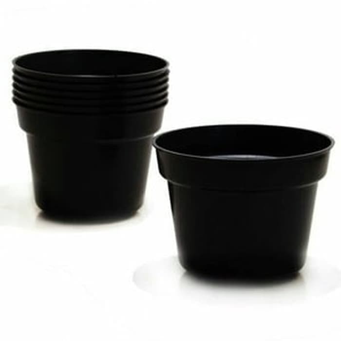 GROSIR POT  BUNGA PLASTIK  17 CM HITAM POT  TANAMAN 17 CM 