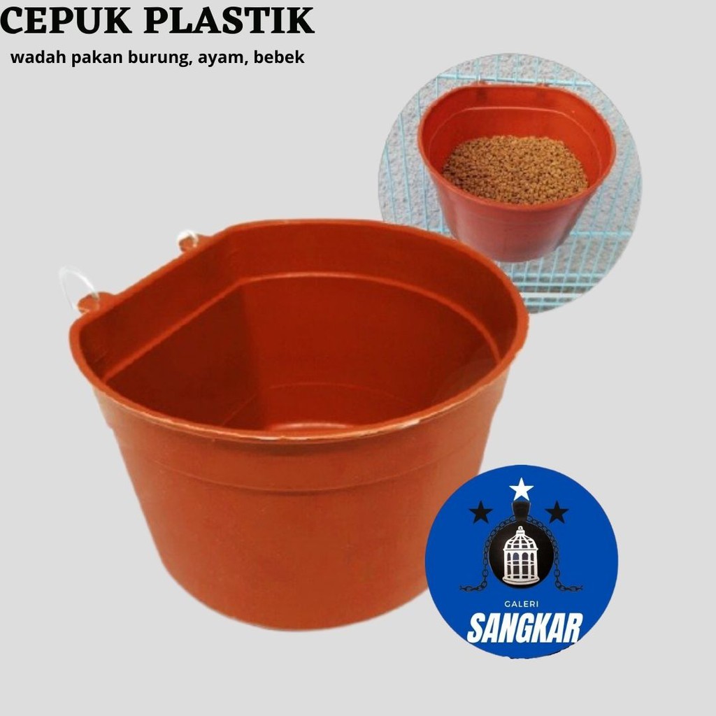 CEPUK CANGKIR PLASTIK KECIL WADAH TEMPAT PAKAN MINUM BURUNG AYAM