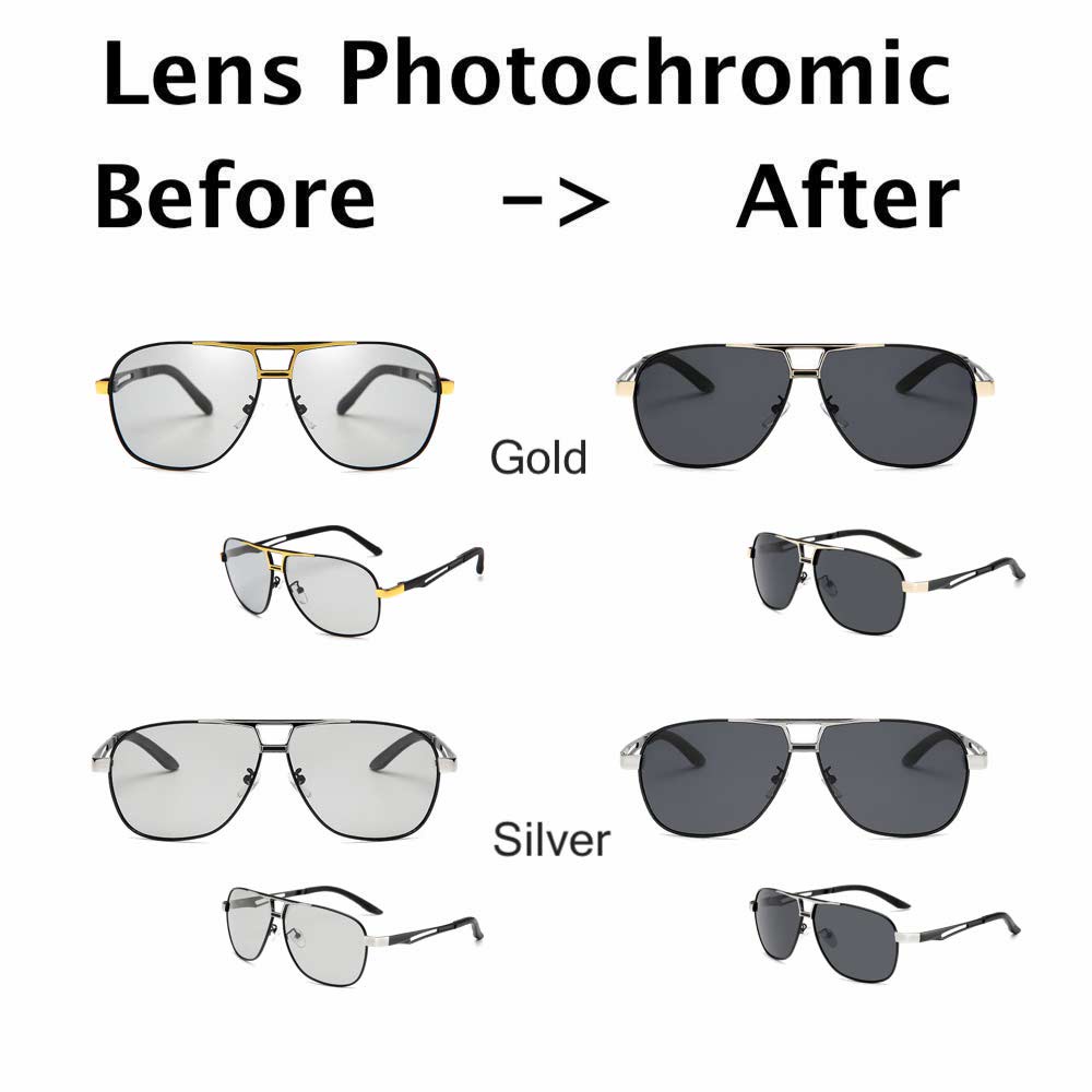 Kacamata Photocromic [ Silver ] Lensa Anti Radiasi - Fashion Pria &amp; Wanita - Design Korea - HM871