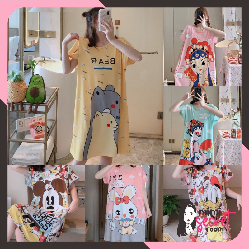 ❤ MIMI ❤ Baju Tidur Daster Import Motif Kartun Wanita Cute Cantik Terlaris