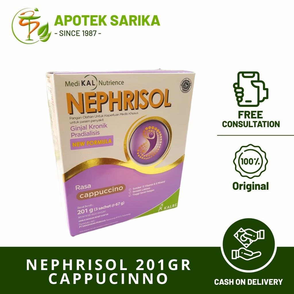 

Nephrisol Cappuccino 201 Gram - Susu Khusus Gangguan Ginjal Pradialisis