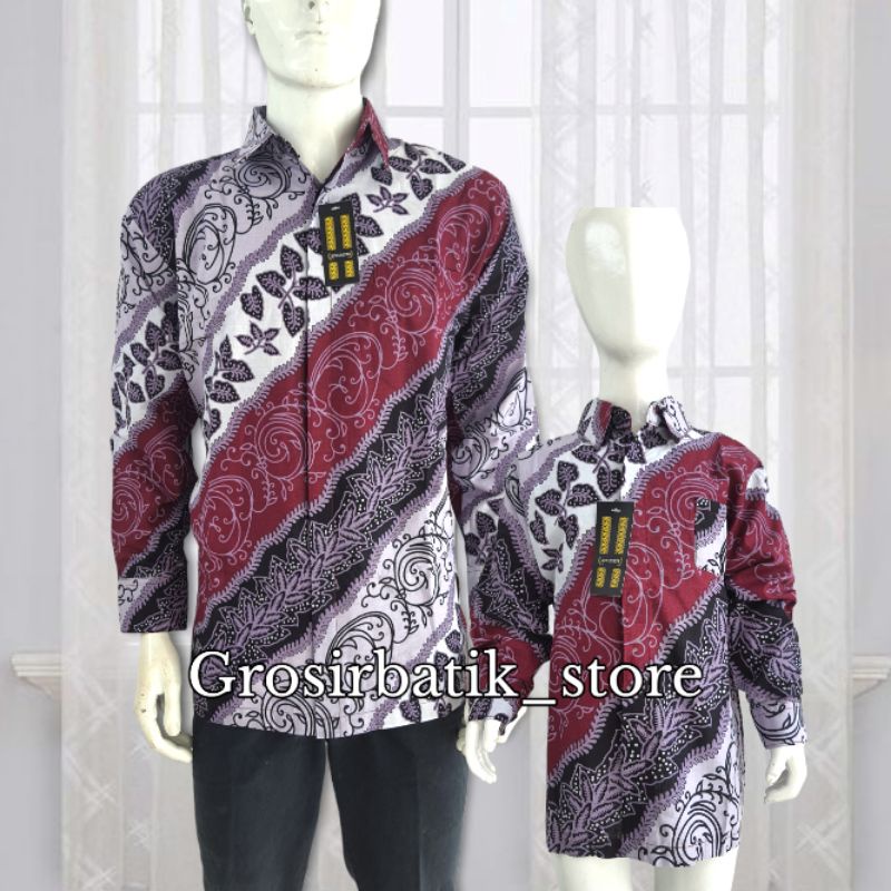 BAJU BATIK COUPLE AYAH DAN ANAK PRIA lengan panjang premium katun