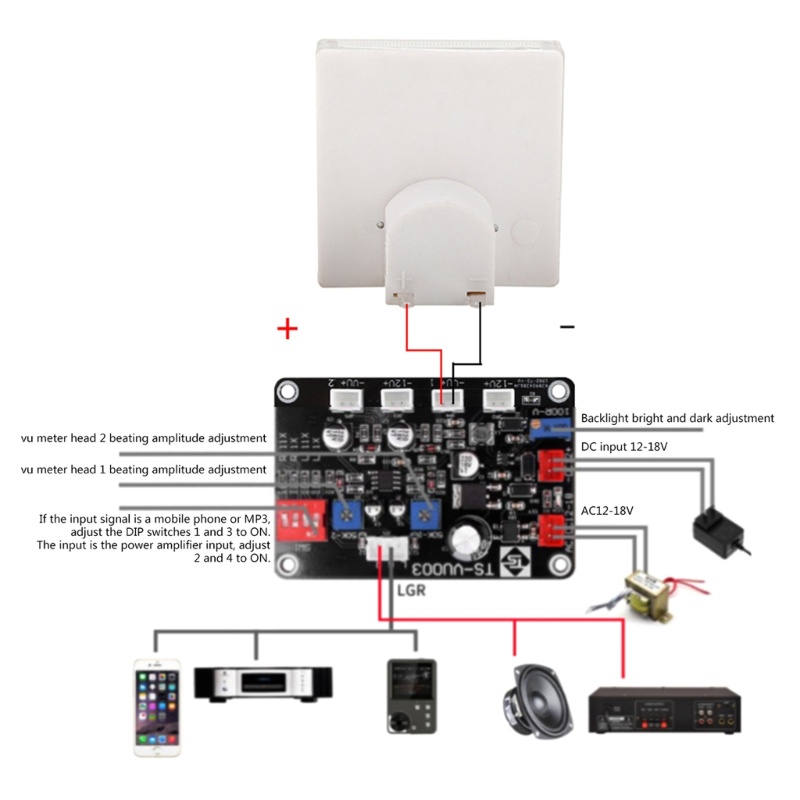 Zzz VU Meter Digital Portable Dengan Level Header DB