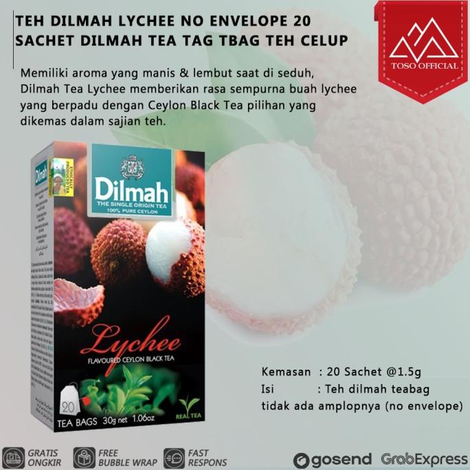 

[COD] TEH DILMAH LYCHEE NO ENVELOPE 20 SACHET DILMAH TEA TAG TBAG TEH CELUP [COD]