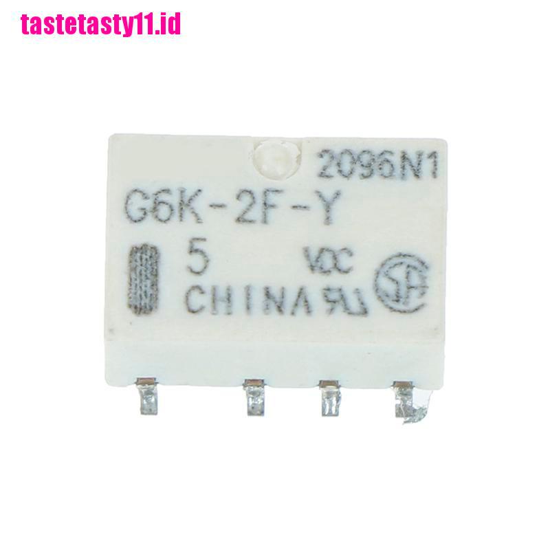 5pcs dc 5v smd g6k-2f-y signal relay 8 Pin Untuk omron