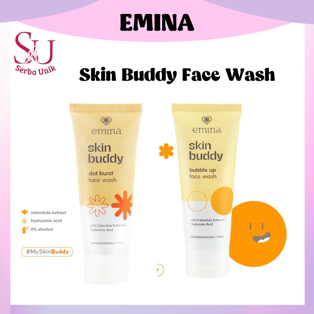 Emina Skin Buddy Bubble Up Face Wash &amp; Dot Burst Face Wash 60ml | Pembersih Wajah