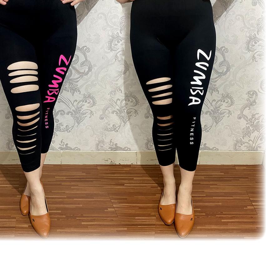 ➢ Stelan Baju Senam Set Zumba Fitness Sobek Fashion(Atasan+Celana)/Celana Sobek2 ➧