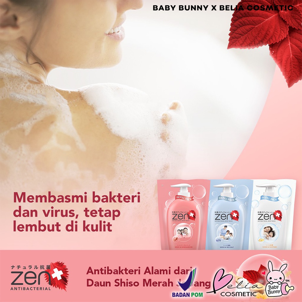 ❤ BELIA ❤ ZEN Antibacterial Sabun Cair Refill &amp; Pump Series 400 ml 500 ml | Sabun Cair | Sabun Mandi | Shinzui | BPOM