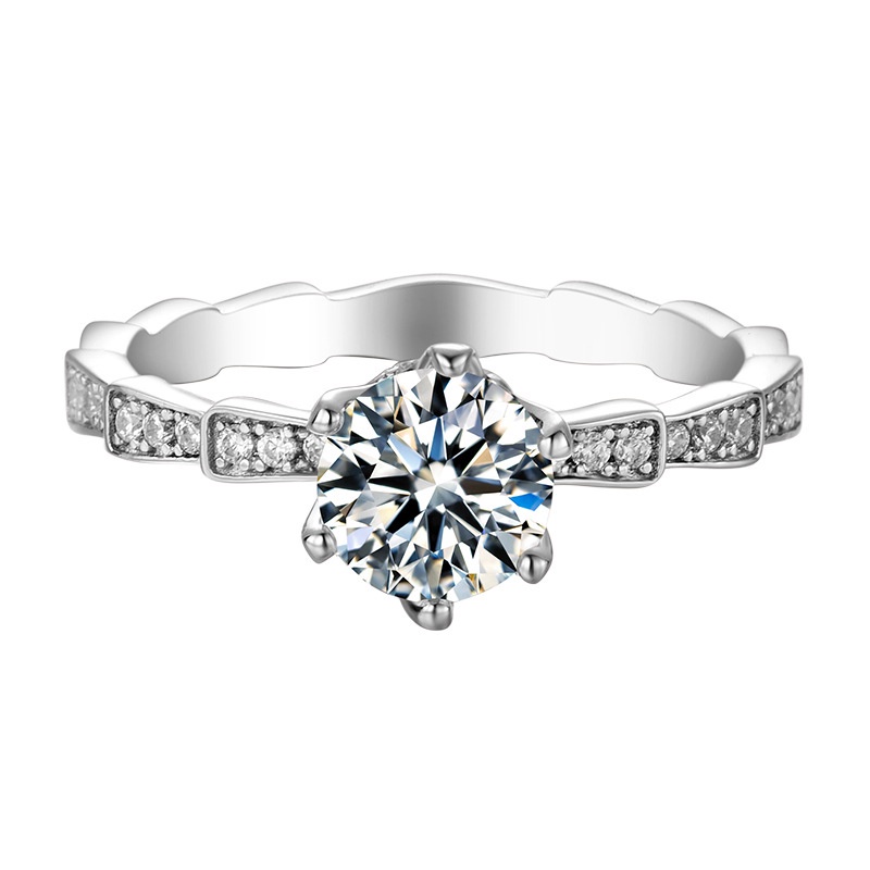 Mechanical snake 1 carat moissanite Cincin 925 silver plated 18K gold Ring