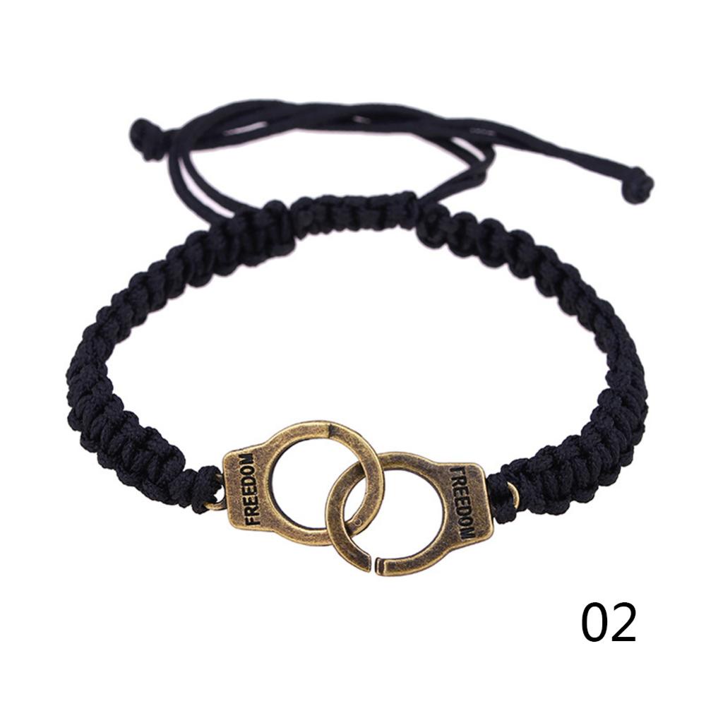 Timekey Gelang Tangan Anyaman Handmade Adjustable Desain Borgol Untuk Pria / Wanita / Pasangan F5T4