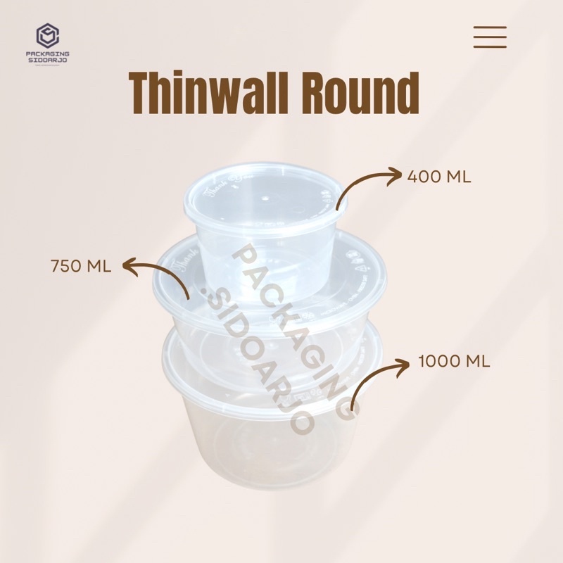 

Thinwall Round 750ml/Thinwall Bulat 750ml/Thinwal Bulat/Mangkuk