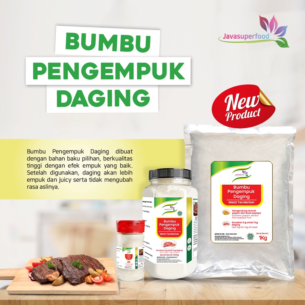 Pengempuk Daging Bubuk / Meat Tenderizer 100g Halal