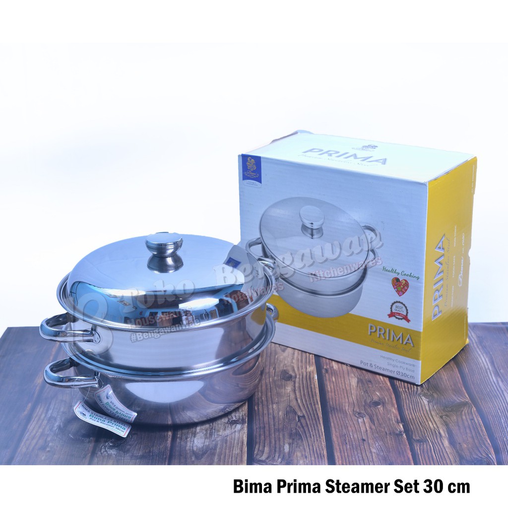 Steamer BIMA 2007-30cm SS.2 SS Bima Prima Panci Steamer 30cm kukus Tim 2 Tingkat Susun