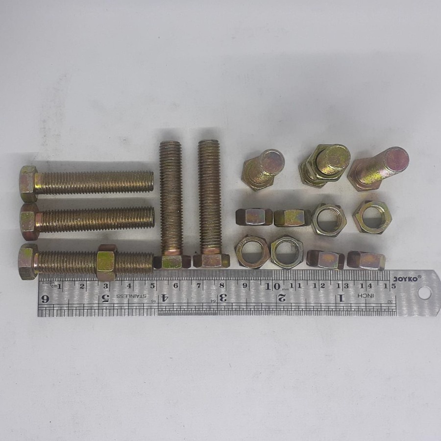 BAUT MUR KUNING M10 X 50 / BMK M10 X 50 / BAUT M10X50 KUNING / BAUT M10 / BAUT 14 KUNCI 14