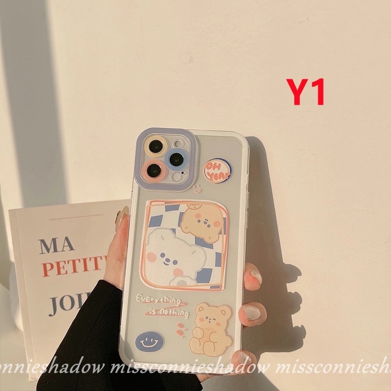 Samsung A12 A13 A53 A03 Core A33 A20 A30 A73 A52 A72 A22 A03s A71 A23 A20s A10s A21s A50 A51 A50S A11 A30S M22 M23 Cartoon Cute Bear Angel Eyes Shockproof Camera Protecor Soft Case-1