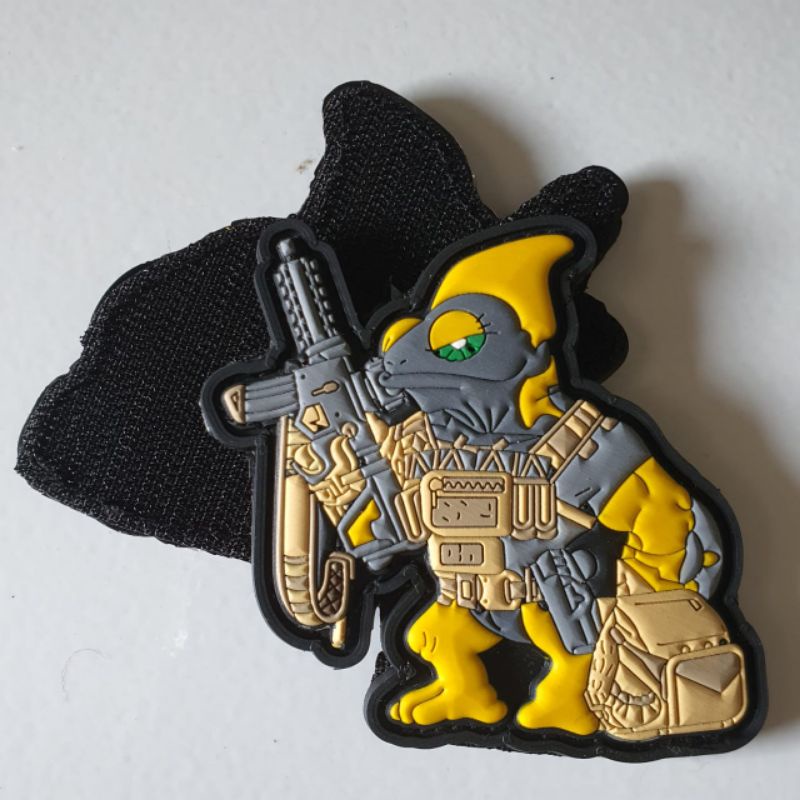 patch rubber pvc timbul/patch rubber logo karakter warrior sniper army 3D/tempelan emblem velcro