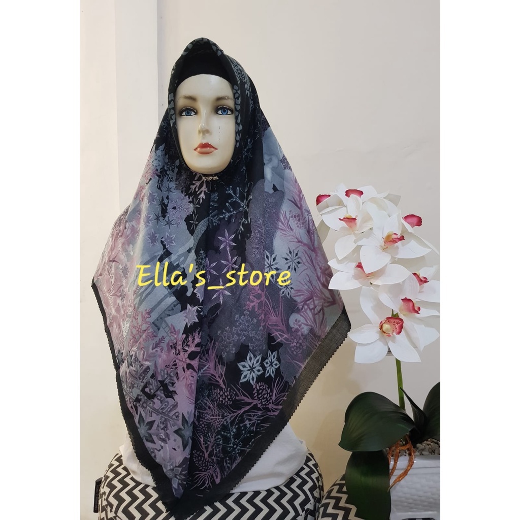 HIJAB SEGI EMPAT VOAL SQUARE MOTIF BUTTONSCARVES LASERCUT DISNEY FROZEN SERIES KW | JILBAB SEGI EMPA
