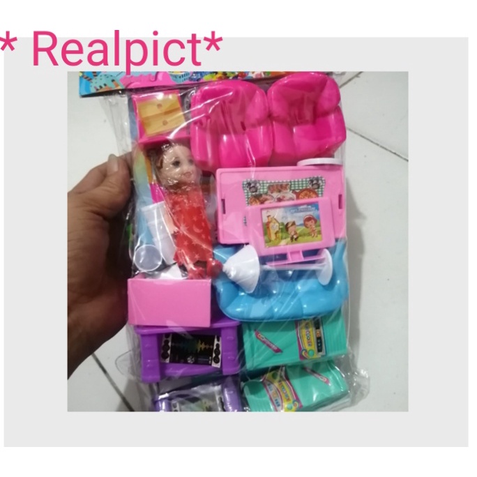 MAINAN BONEKA BARBIE PERLENGKAPAN RUMAH SET FI558