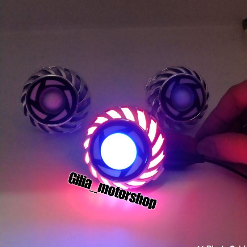 Lampustop LED Projie Bulat Flash Lampu LED Belakang Bulat Projie Universal Motor