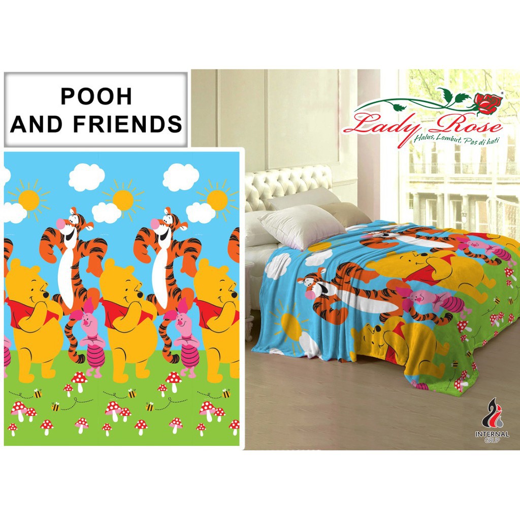 WW Selimut Lady Rose 160 POOH AND FRIENDS 160x200 ladyrose tigger piglet winnie disney