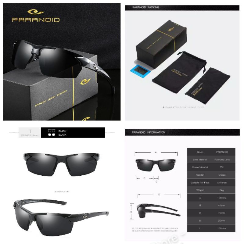 Kacamata Paranoid Sport Pria Anti Radiasi Elegant Murmer