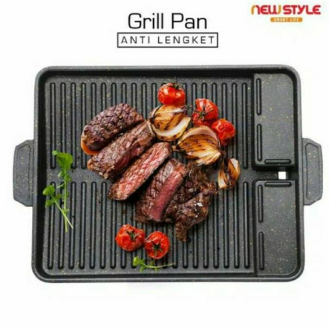Grill pan korean barbeque panggang daging sayur dapur aksesoris masak peralatan