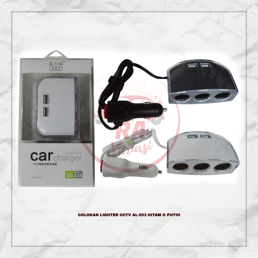 Colokan Lighter Socket Mobil Charger Mobil + USB
