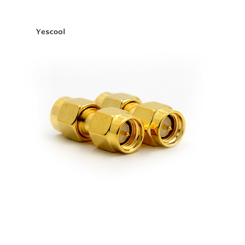 Yescool 2Pcs Adapter Konektor SMA Male Ke SMA Male Seri RF Coaxial