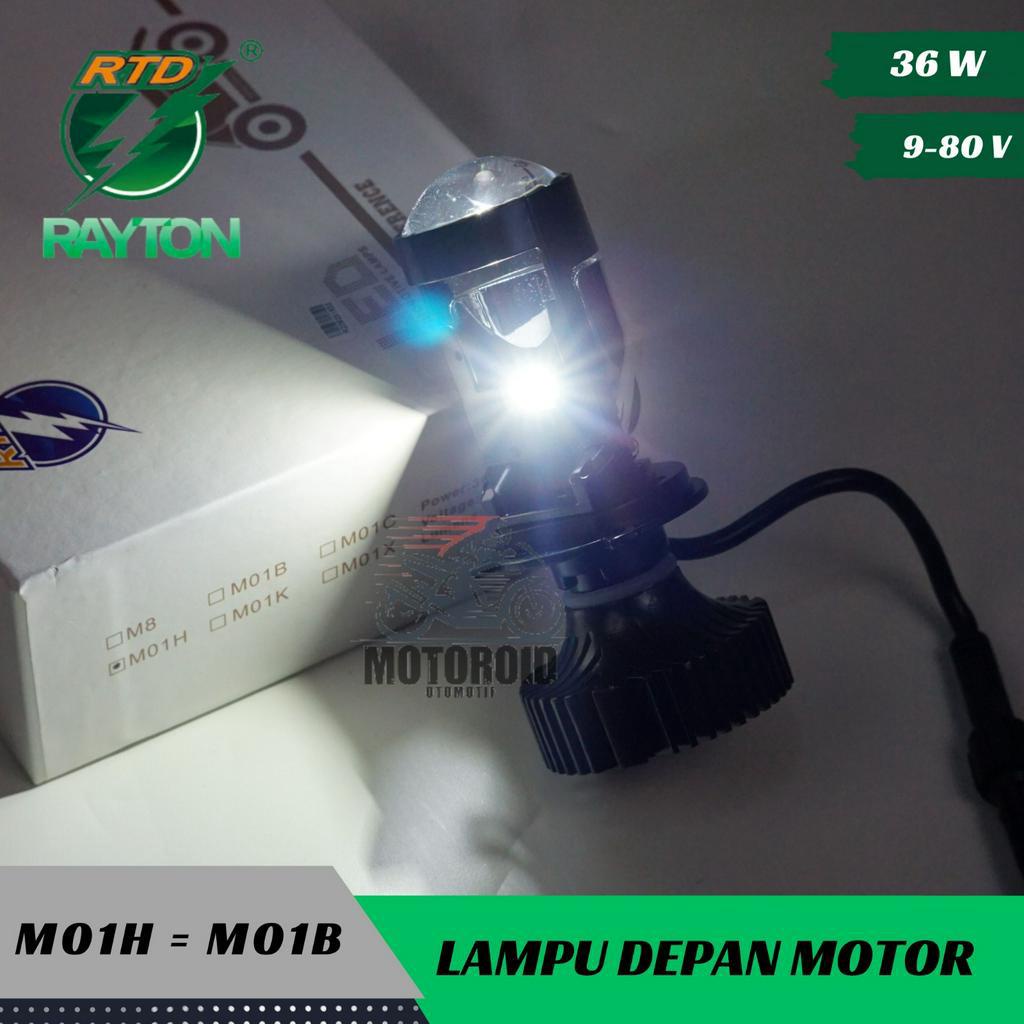 LAMPU TYPE M01H-H4 BIG PROJECTOR WITH FAN DENGAN KIPAS RTD M01B-H4 LED MINI PROJECTOR RAYTON NEW PACKAGING