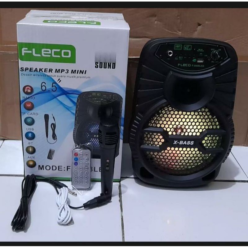 Speaker Bluetooth Fleco Gratis Mic F-6608L SOBWOOFER