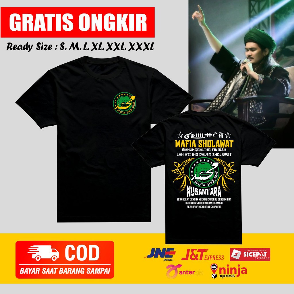 KAOS LENGAN PENDEK MAFIA SHOLAWAT - BAJU MAFISH ORIGINAL SANTRI DISTRO TERLARIS KATUN COMBED