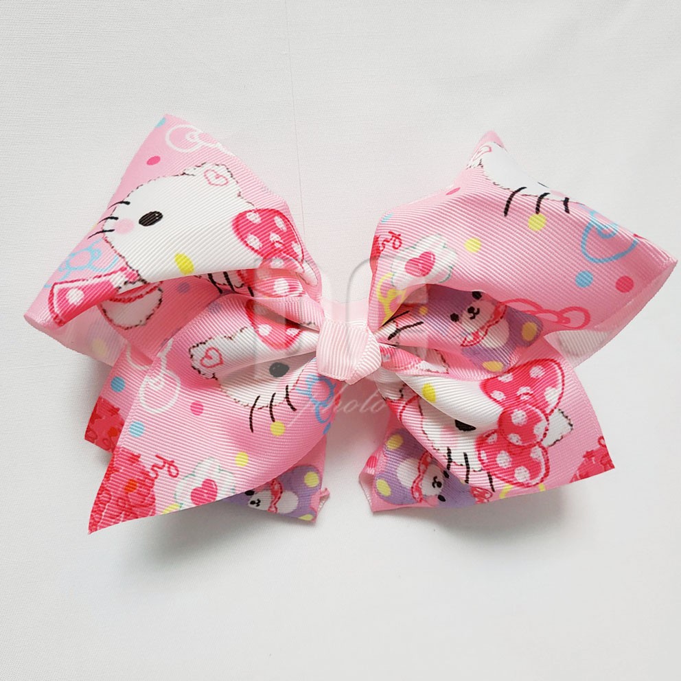 PGS-046 BESAR Jepit Rambut Hello Kitty Pita Ala JOJO SIWA Motif RANDOM