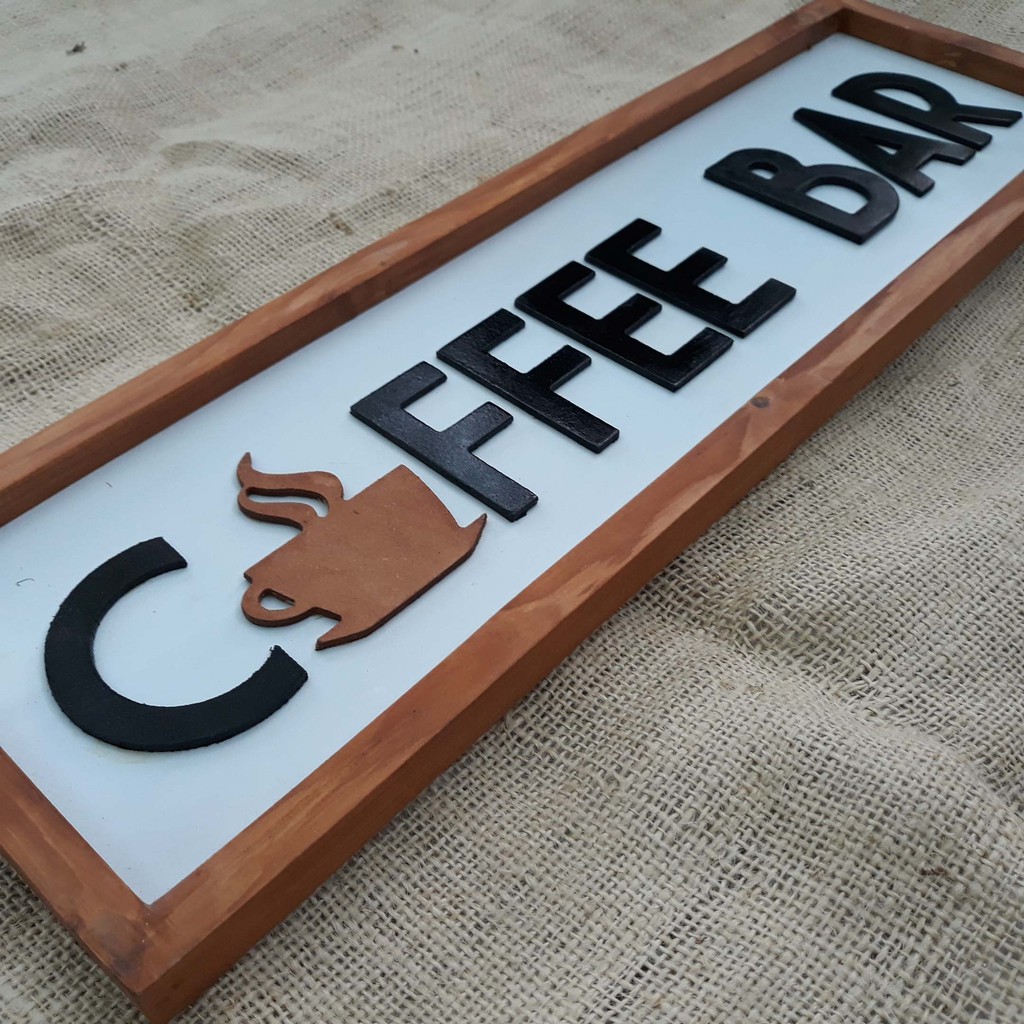 READY!!! Hiasan Dinding  Coffee Bar - Pajangan hiasan dinding walldecor tulisan timbul