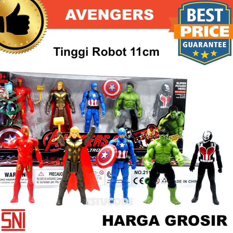 Mainan Robot Avengers Iron man, Thor, Captain America, Hulk, Antman, Thanos, Spiderman