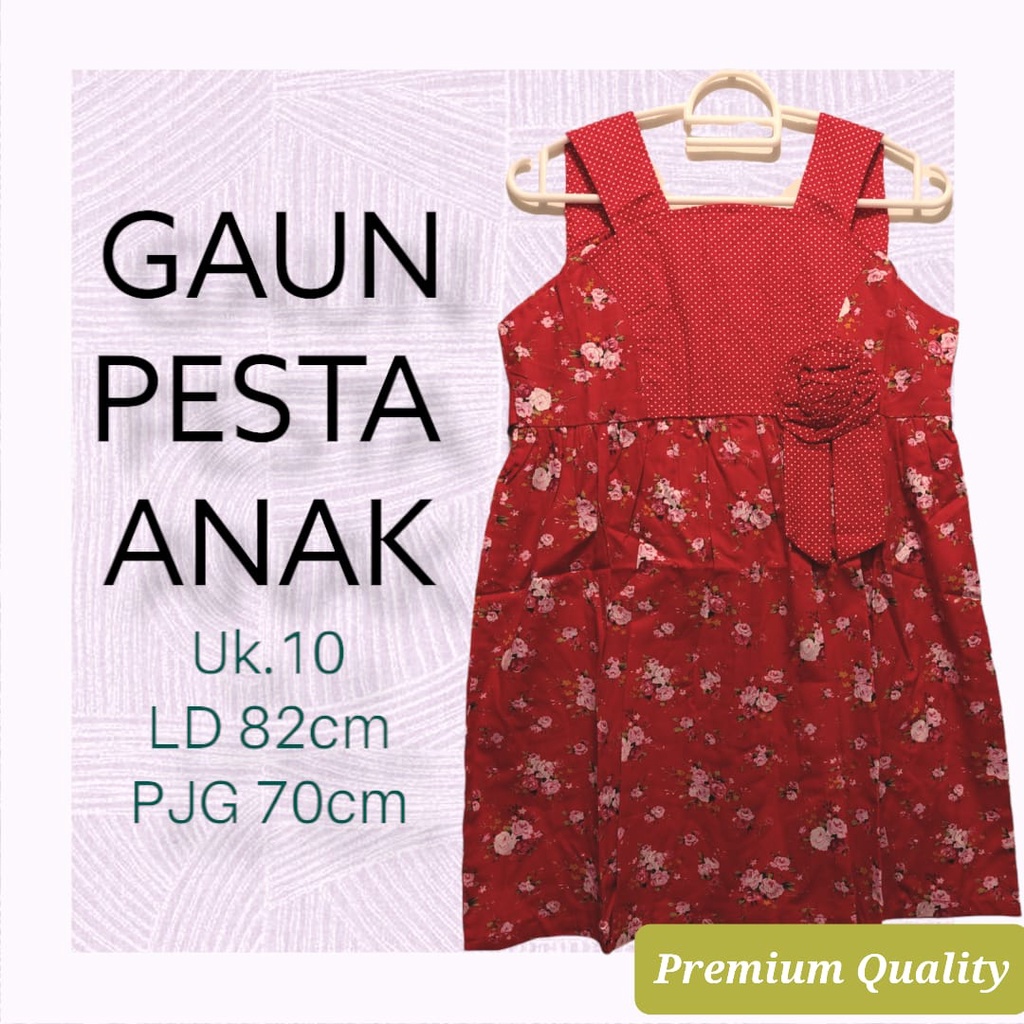 Dress Baju Pesta Anak Perempuan G-07 Dress Gaun Anak Katun Mewah Bahan Full Katun 100%