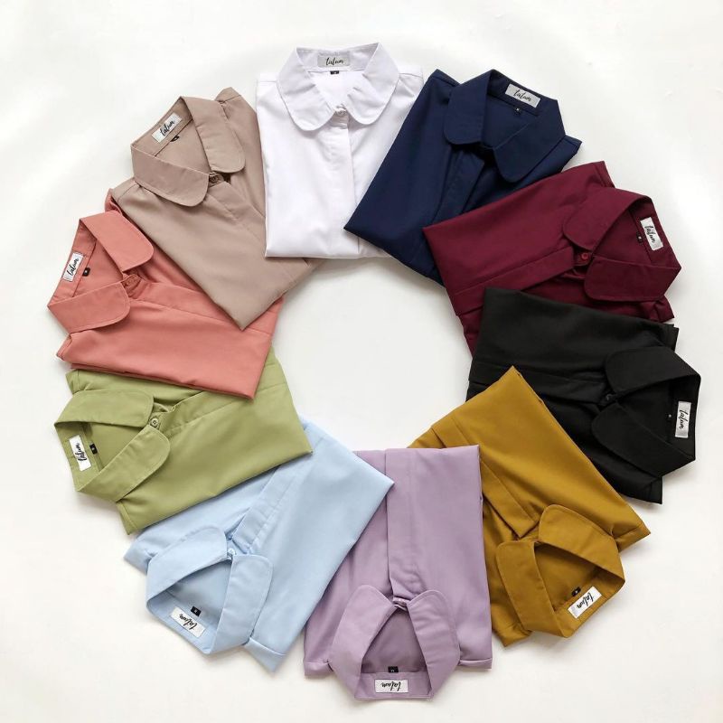 Clearance Sell Promo Kemeja Plain by Tatum.id Warna Lilac / Salmon / Kemeja Polos Wanita Ukuran L