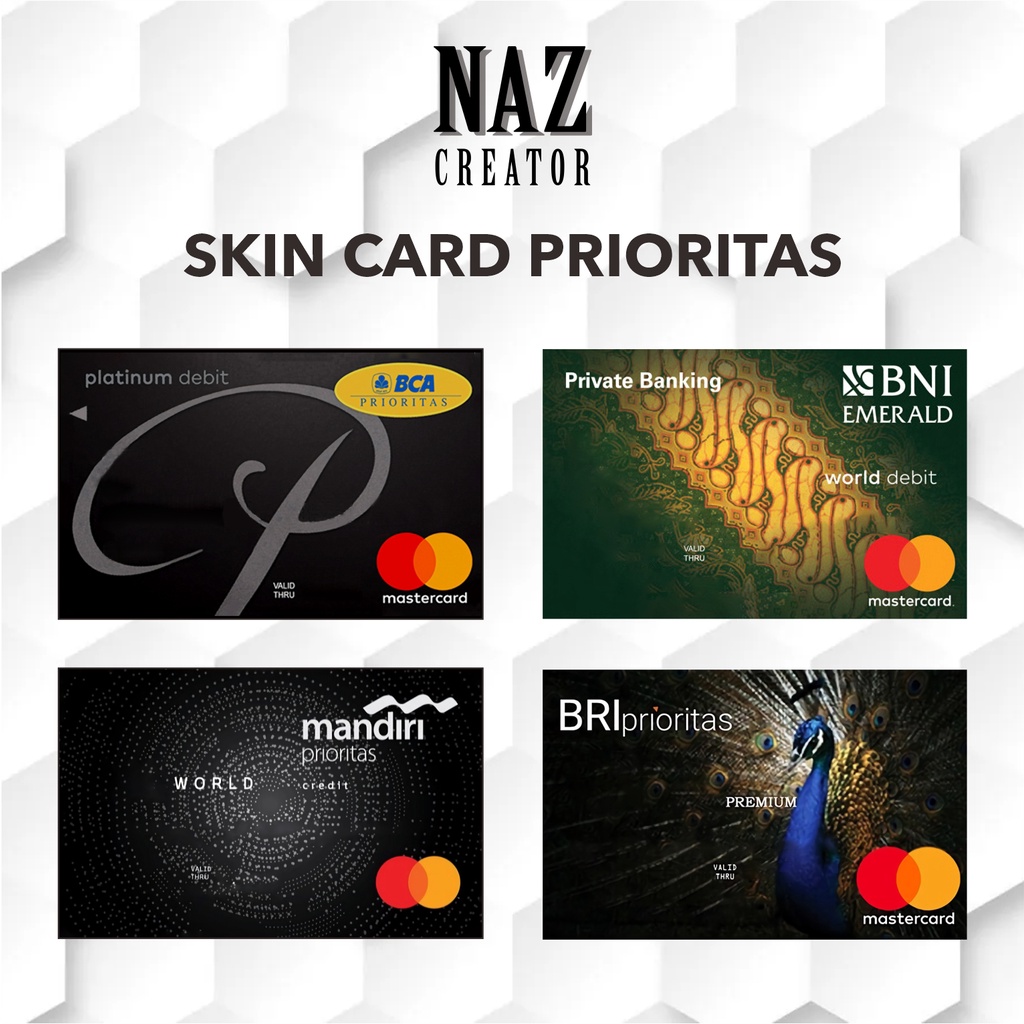 BCA, BNI, MANDIRI, BRI, PRIORITAS STIKER SKIN ATM CARD [STIKER UNTUK KARTU ATM ANDA]