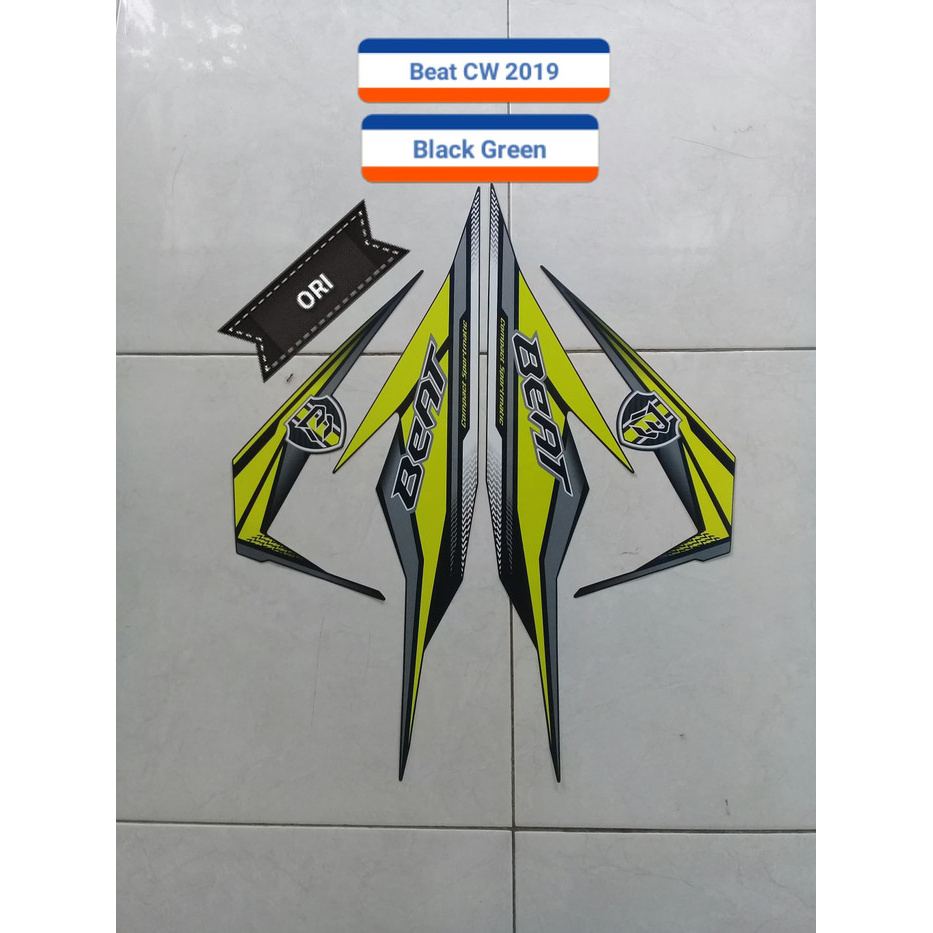 Sticker Striping Beat CW 2019 Hitam Kuning paundraja bisa bayar cod